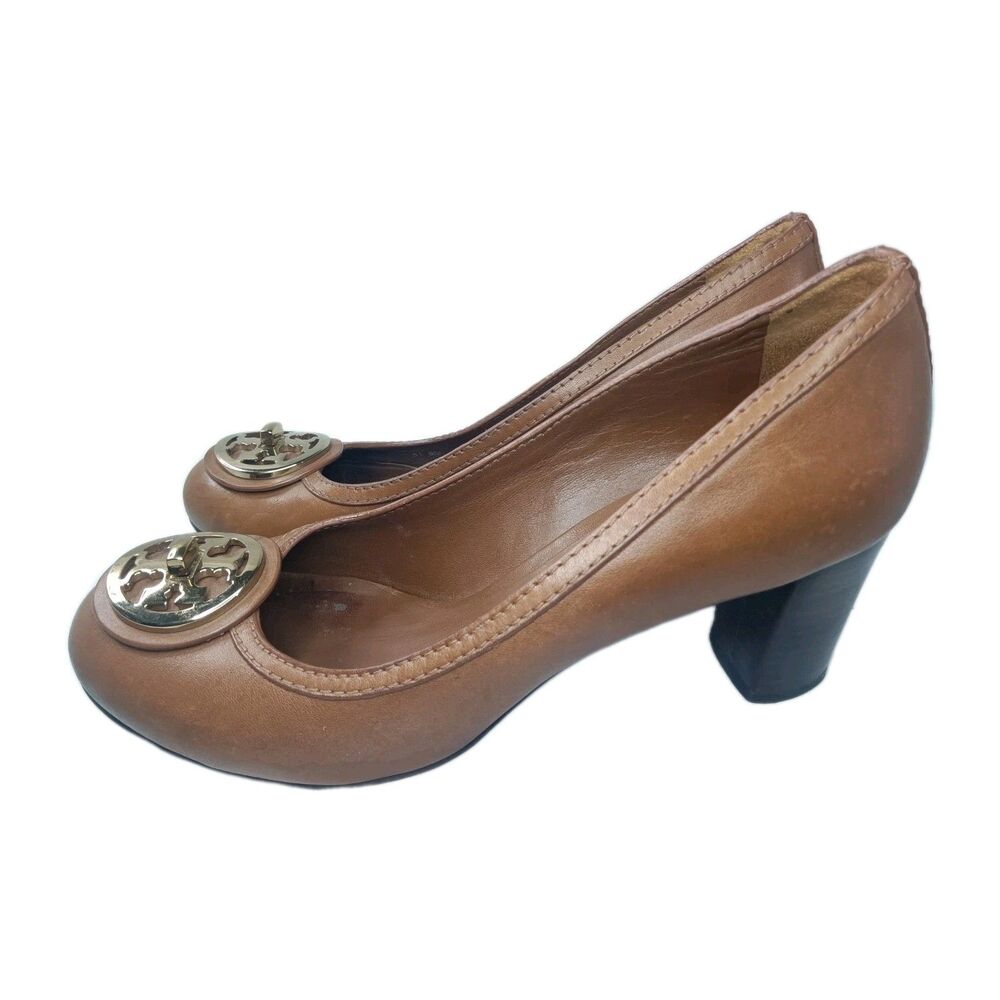 Tory Burch Selma Block Heel Pumps Women's Shoes Size 8 M Brown - Picture 3 of 12